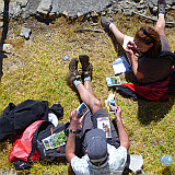 Insel: Santo Anto  Wanderweg: 104 Ort: Pico da Cruz Gudo de Banderola Motiv: Postkarten schreiben Motivgruppe: People Recreation © Pitt Reitmaier www.Cabo-Verde-Foto.com