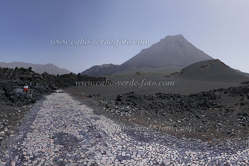 Fogo : Cha das Caldeiras : road covered by lava : Landscape MountainCabo Verde Foto Gallery