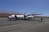 Insel: Fogo  Wanderweg:  Ort: Sao Filipe  Aeroporto Motiv: bulgarische Leihmaschine Flugzeug ATR Motivgruppe: Technology Transport © Pitt Reitmaier www.Cabo-Verde-Foto.com