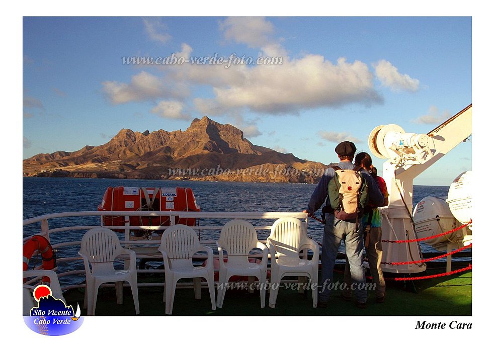 So Vicente : Mindelo Porto Grande : Ns ferry Mar de Canal Upper looking at Monte Cara : Landscape SeaCabo Verde Foto Gallery