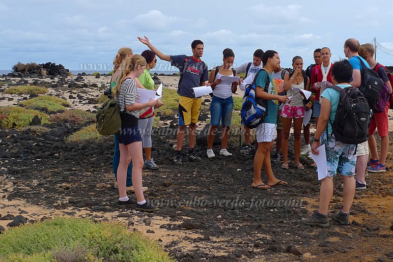 So Vicente : Calhau Praia Grande : Grupos de alunos pesquisando danos ambientais nas praias : Landscape SeaCabo Verde Foto Gallery
