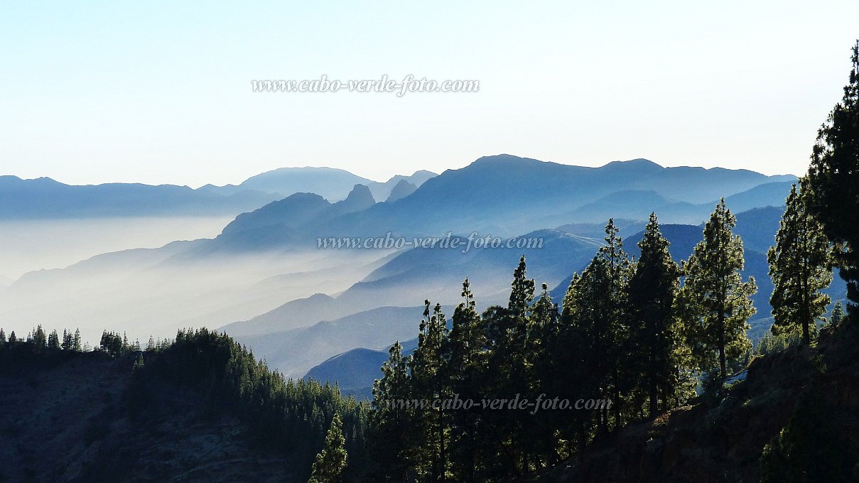 Santo Anto : Pico da Cruz : Distant view over southern slopes : Landscape MountainCabo Verde Foto Gallery